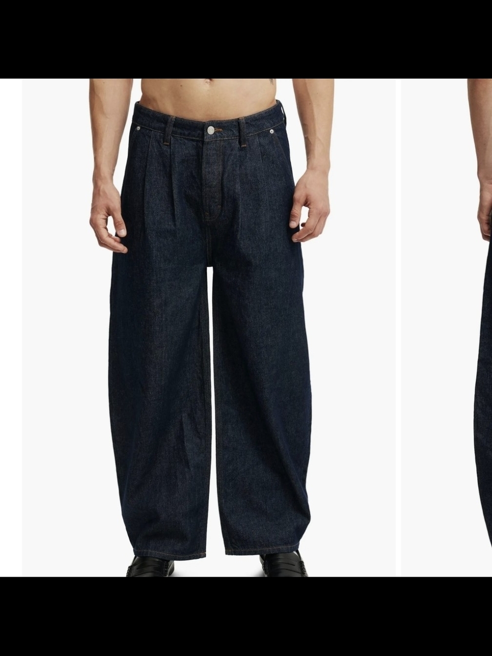 Cotton On Baggy Balloon rigid denim jeans feature a relaxed waist and rise